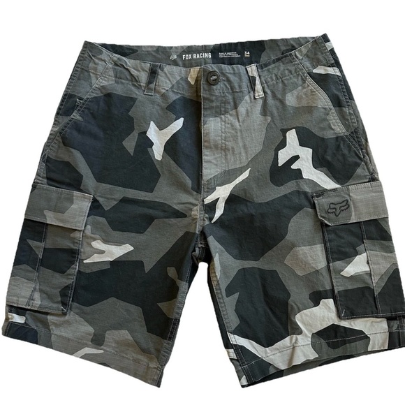 Fox Other - Fox Racing Slambozo Black/Grey Camo Men’s Cargo Shorts 34-Utility Gorpcore